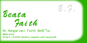 beata faith business card